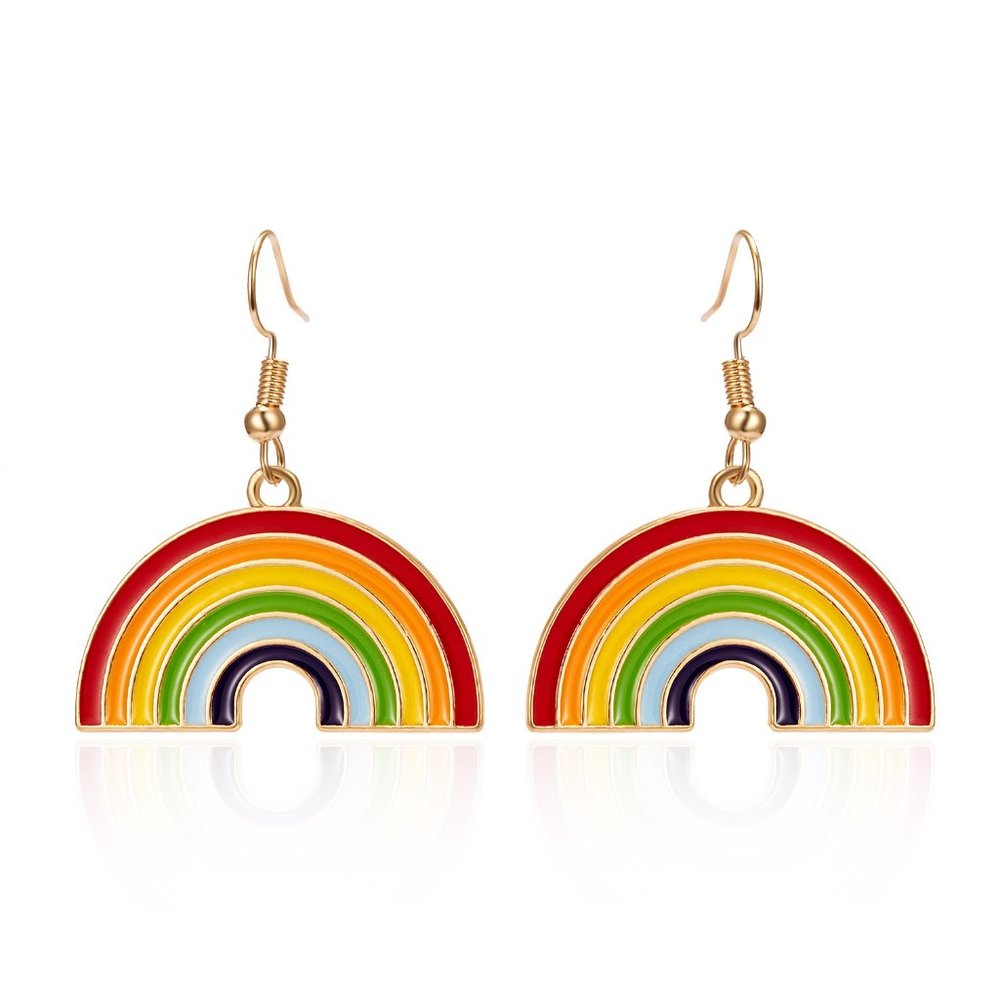 New Classic Charm Dangle Cute Rainbow Earrings - Picture 7 of 14